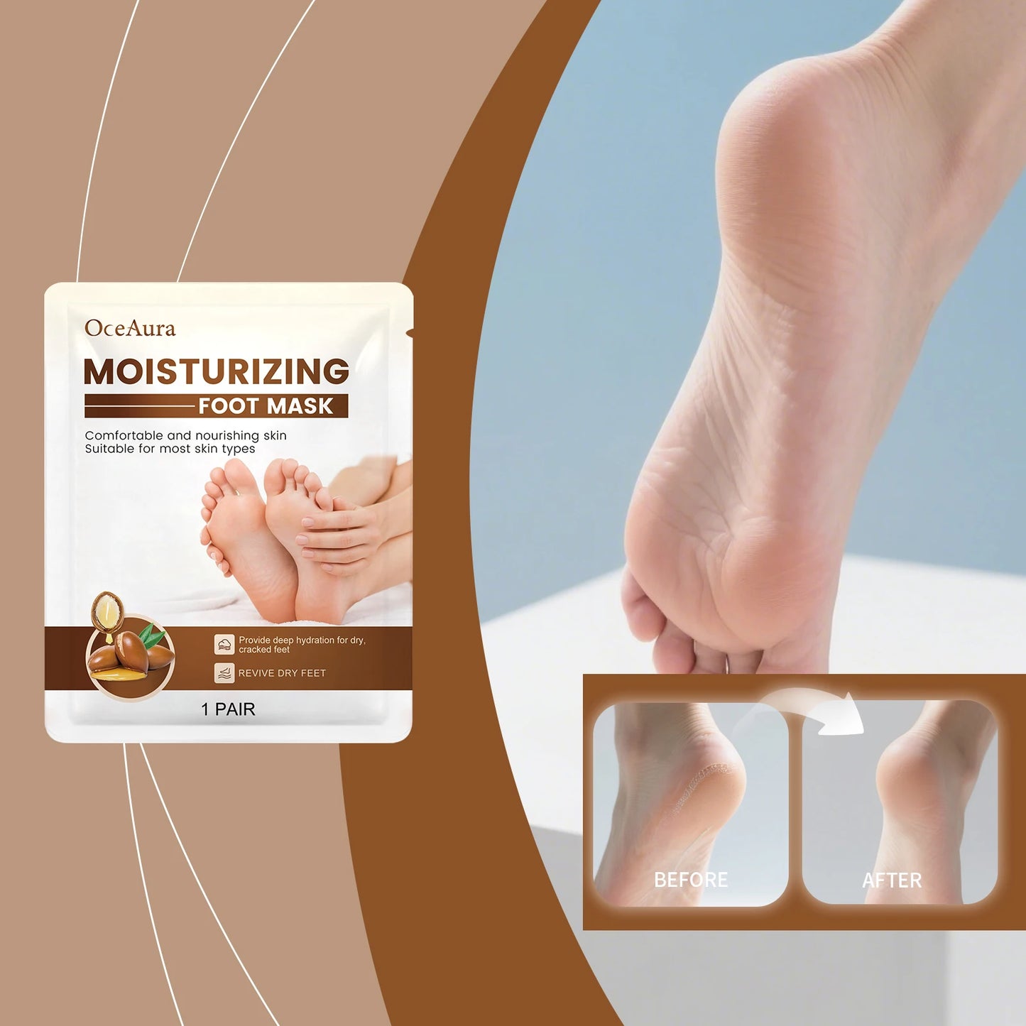 OceAura Foot Peel Mask – Exfoliating & Moisturizing Treatment