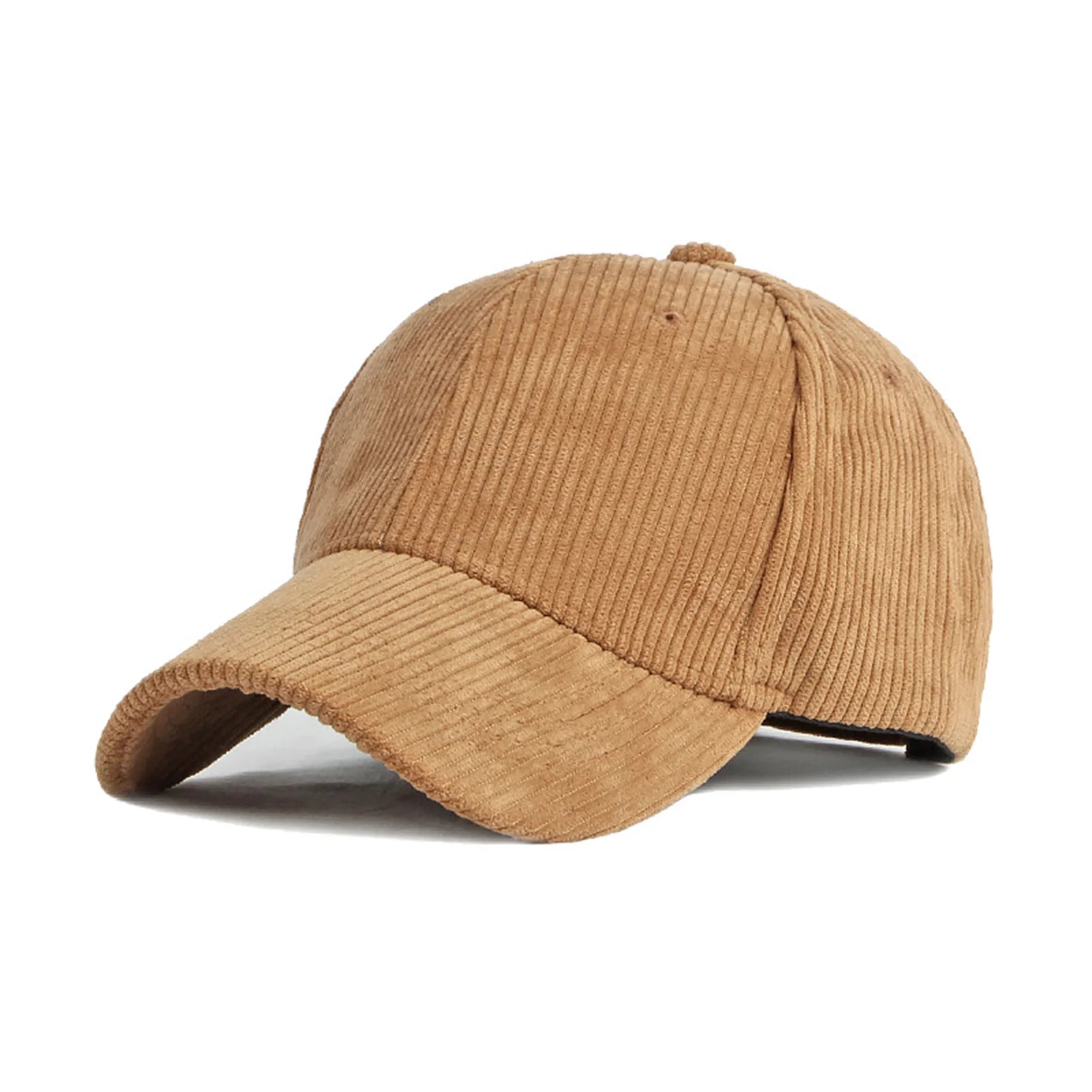 Fashion Corduroy Baseball Cap Soft Adjustable Solid Color Winter Baseball Caps for Mountaineering Traveling Peaceful Pleasures Health and Wellness Brick yellow
