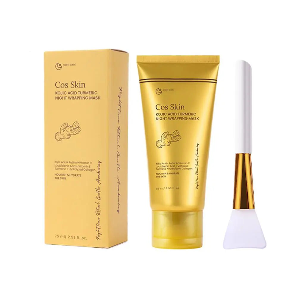 Kojic Acid & Turmeric Overnight Wrapping Peel-Off Mask – 75ml Brightening, Firming & Hydrating Night Mask Peaceful Pleasures Health and Wellness 75ML