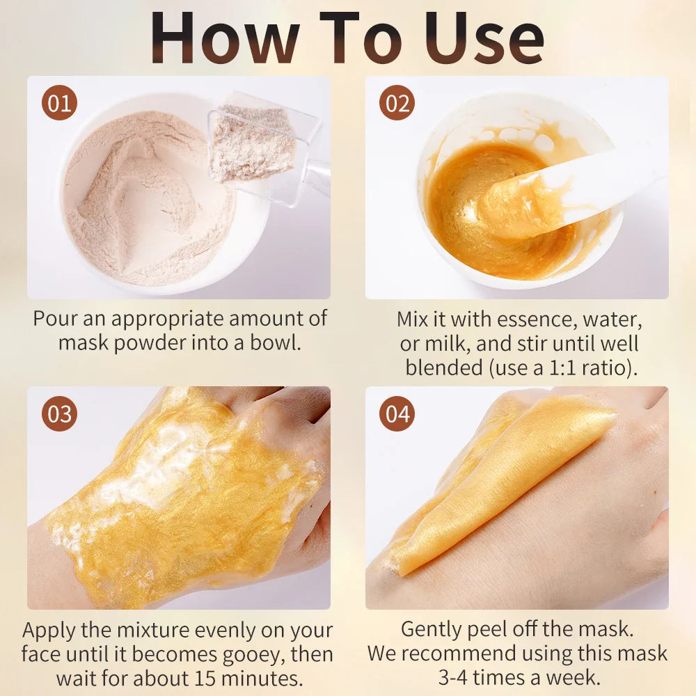 24K Gold Anti-Aging Jelly Mask Powder – Peel-Off Hydro Face Mask