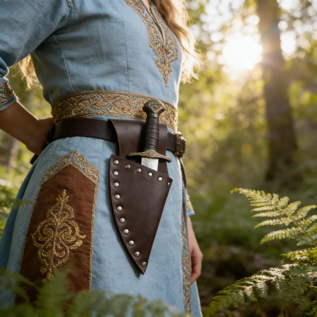 Medieval Belt Accessories Knight Double Back Sword Scabbard Frog Seat