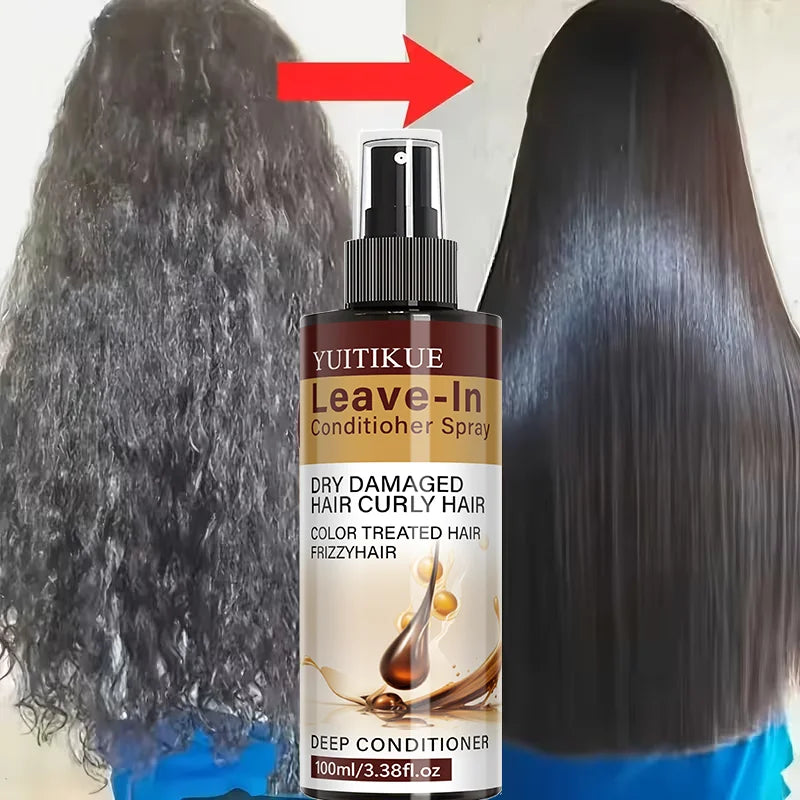 YUITIKUE Leave-In Conditioner Spray 100ml Deep Conditioner for Dry Damaged Curly Color Treated Frizzy Hair Peaceful Pleasures Health and Wellness