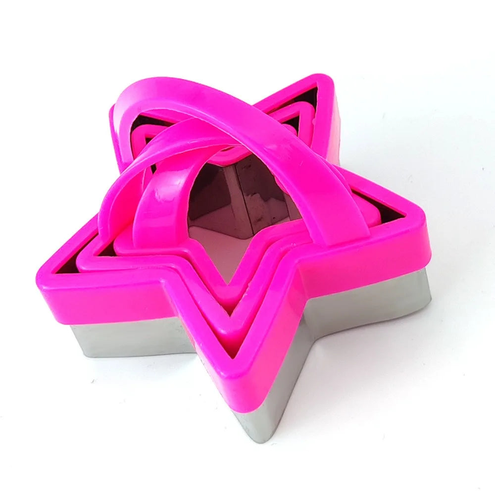 3Pcs/Set Star Heart Circular Plum Shaped Cookie Cutters Stainless Steel DIY Biscuit Molds Baking Tools Kitchen Accessories Peaceful Pleasures Health and Wellness Star shaped
