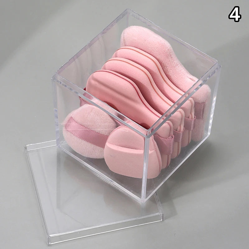 6Pcs/Set Pink Powder Puff Mini Thumb Powder Puff Concealer Blusher Dry And Wet Makeup Soft Skin-friendly Flocking Air Cushion Peaceful Pleasures Health and Wellness 4