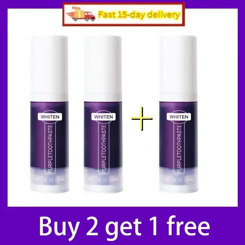 V34 Purple Teeth Whitening Toothpaste – Color Correcting Gel