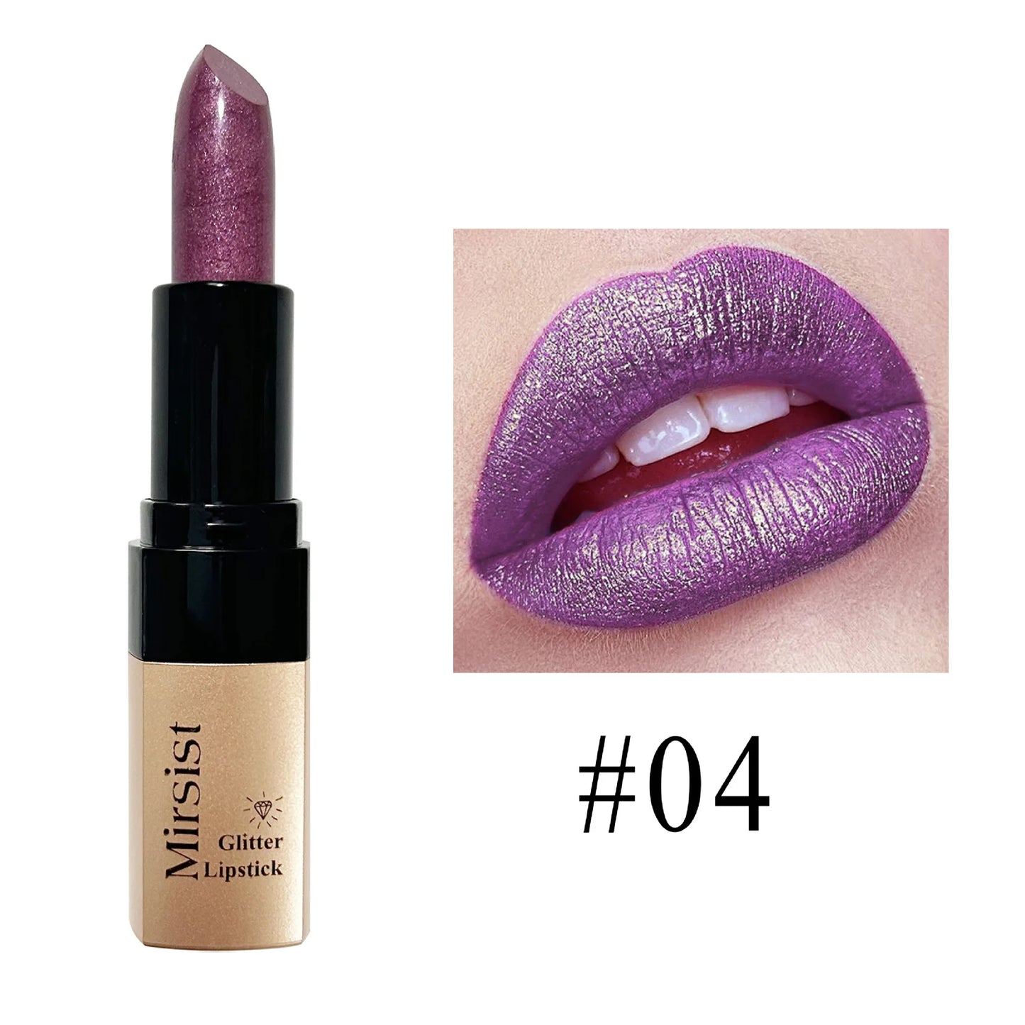 Mirsist Diamond Lip Gloss – Glitter Metallic Shine, 6 Colors