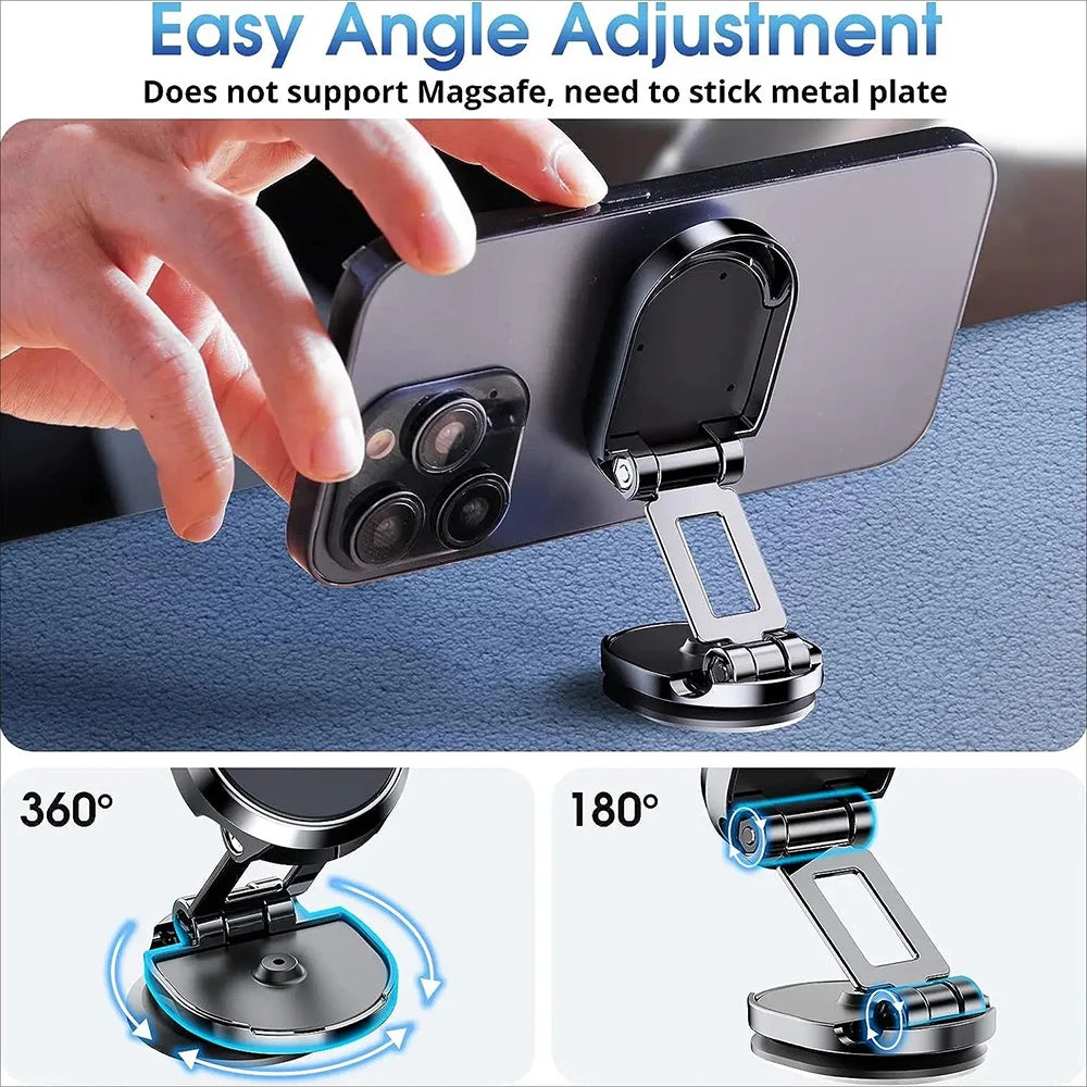 1080° Magnetic Car Phone Holder – Dashboard & Vent Mount
