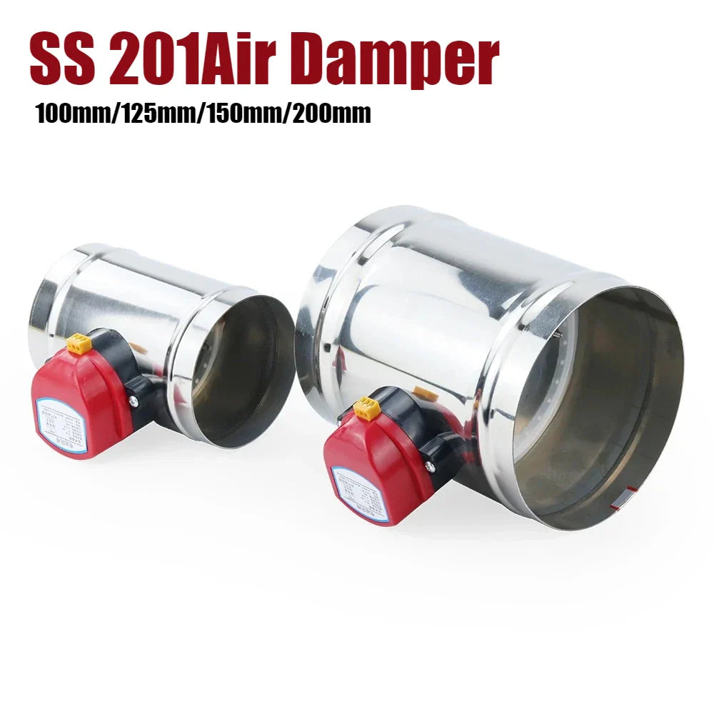Motorized Air Damper Check Valve 100–200mm | AC 220V DC 12V 24V