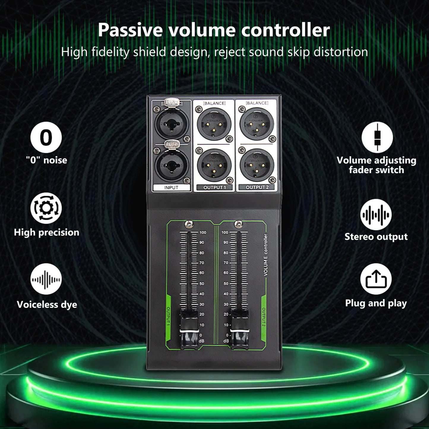 Metal Precise Sound Adjuster Plug Play Stereo XLR Input Output