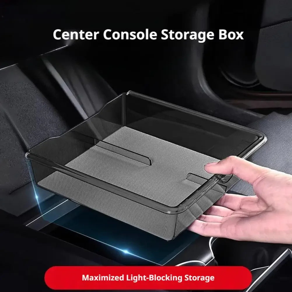 ABS Armrest Box Storage Silicone Mat Center Console Organizer For Tesla Model YL Juniper Console Organizer Box Accessories Peaceful Pleasures Health and Wellness