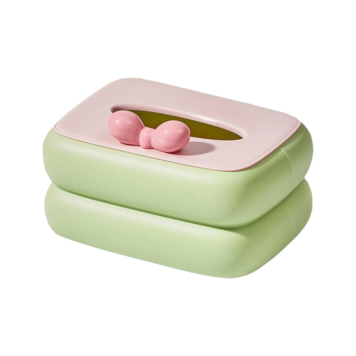 Candy Color Tissue Box Cover Tissue Holder Dispenser Plastic Tissue Organizer for Night Stands Bedrooms Office Peaceful Pleasures Health and Wellness Green