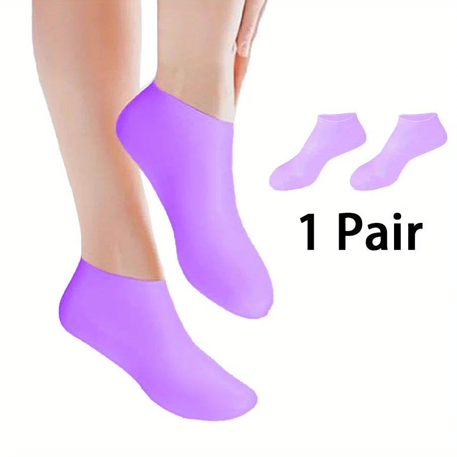 Silicone Moisturizing Foot Socks for Dry Cracked Heels & Massage