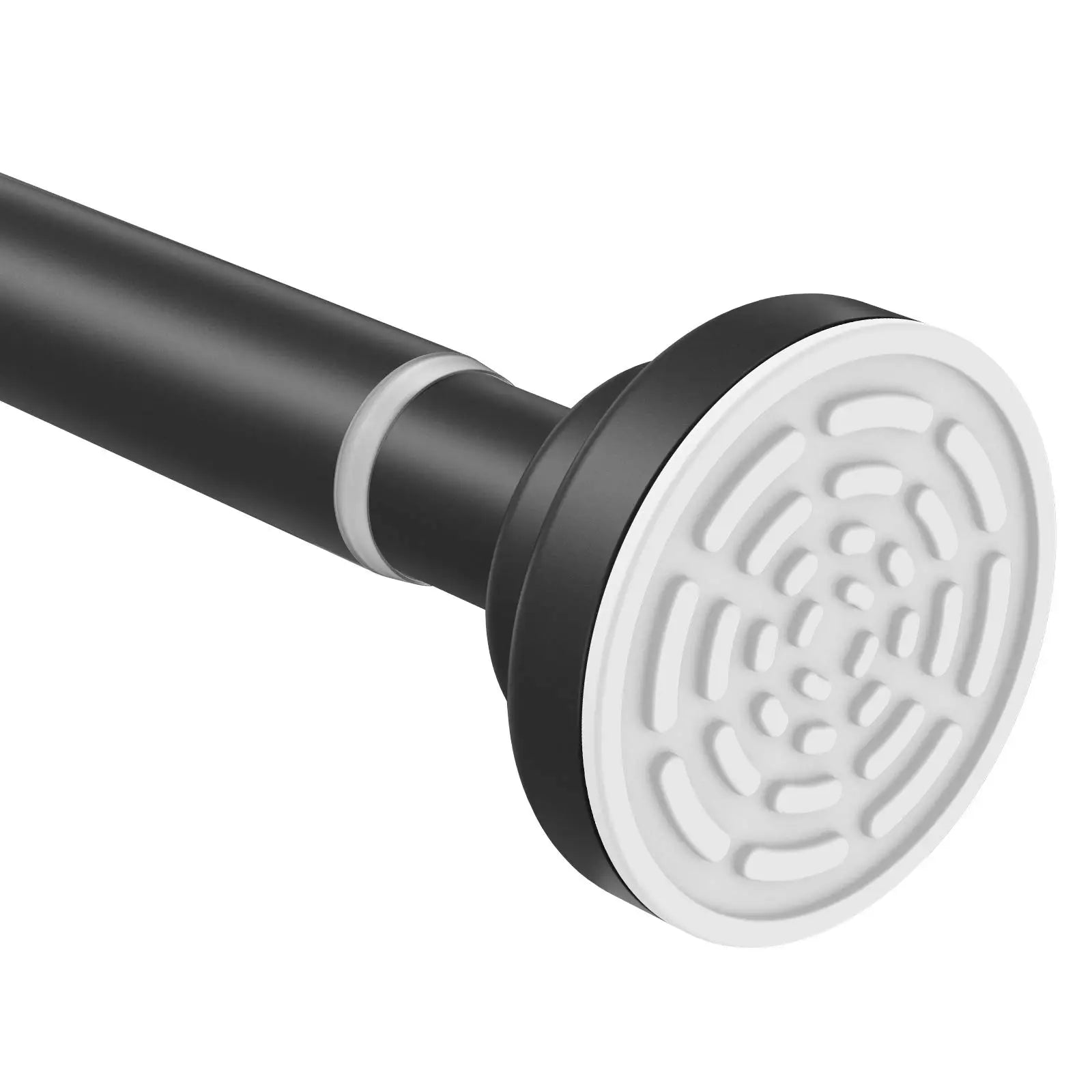 Shower Curtain Rod 40-77 inch Adjustable Tension Spring No Drilling Premium Stainless Steel Non-Slip Bath Rods Black White Peaceful Pleasures Health and Wellness black 85cm-155cm