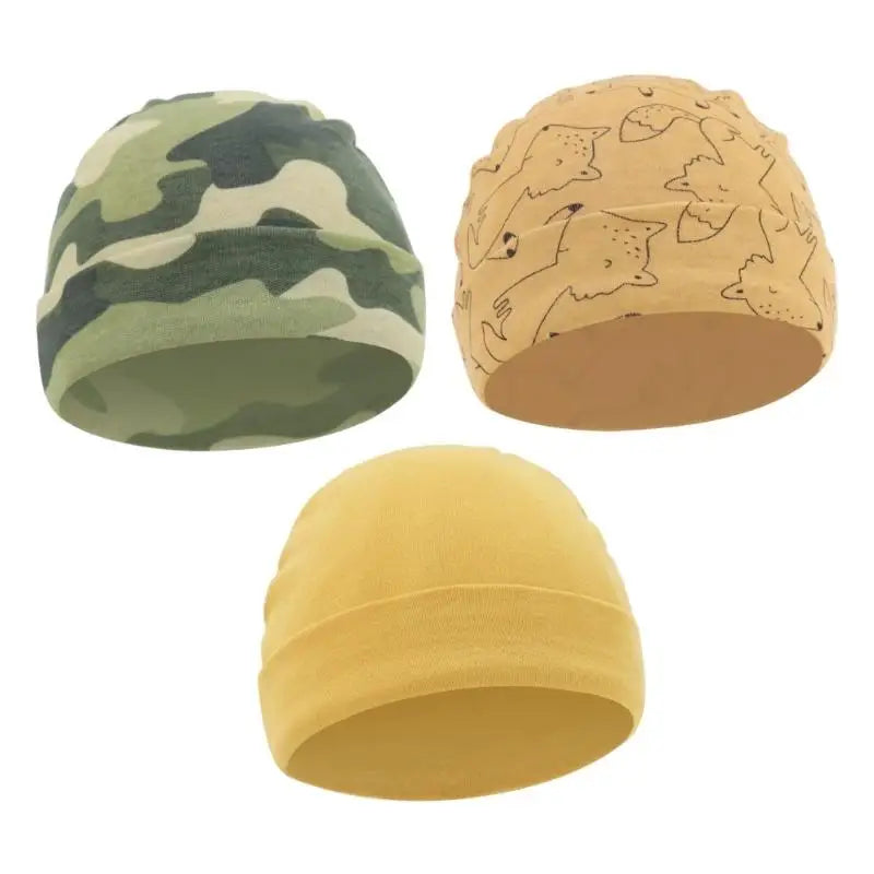 3-Pack Soft Cotton Baby Hats | Newborn Caps 0–6 Months