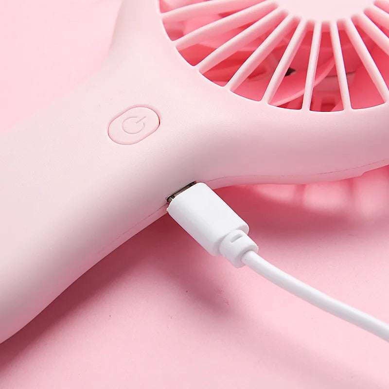 Cute Mini Portable Fan USB Charging 3-speed - Handheld Small Electric Fan Fan for Men and Women Suitable for Room Home Peaceful Pleasures Health and Wellness