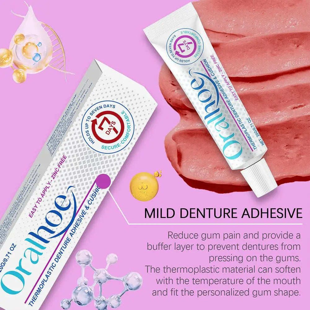 Reusable Thermoplastic Denture Adhesive Silicone Fix Gel 20g