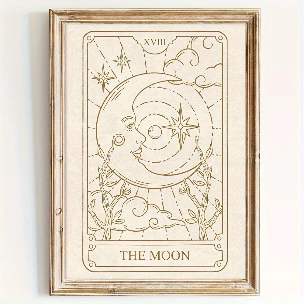 3-Piece Tarot Sun Moon Star Canvas Wall Art | Home Decor