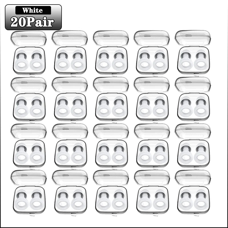 Silicone Noise Blocking Earplugs for Sleep & Study – 20 Pairs