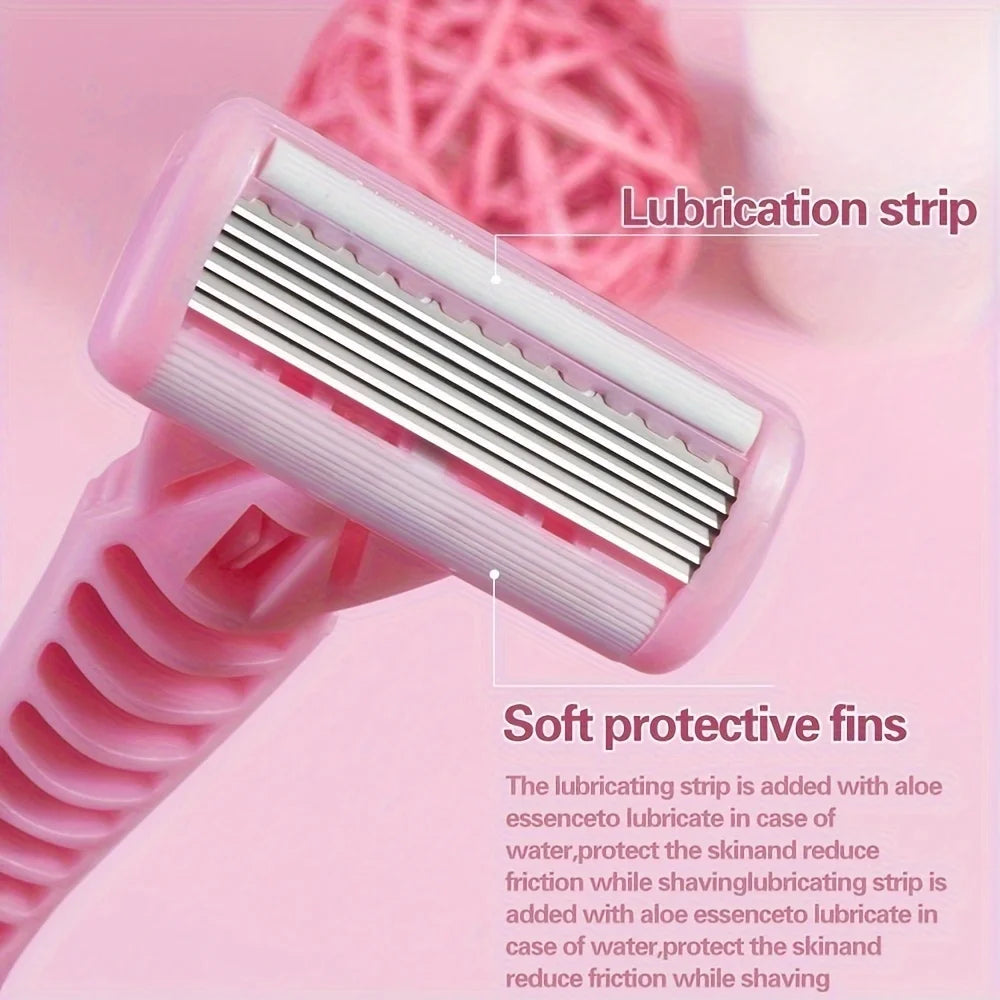 6-Blade Manual Razor Set – Face & Body Shaving Men & Women