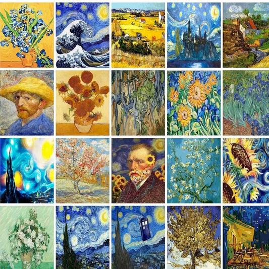 Van Gogh Starry Sky Paint by Numbers Kit | 60x75cm Canvas Paint by Numbers Kit Peaceful Pleasures Health and Wellness