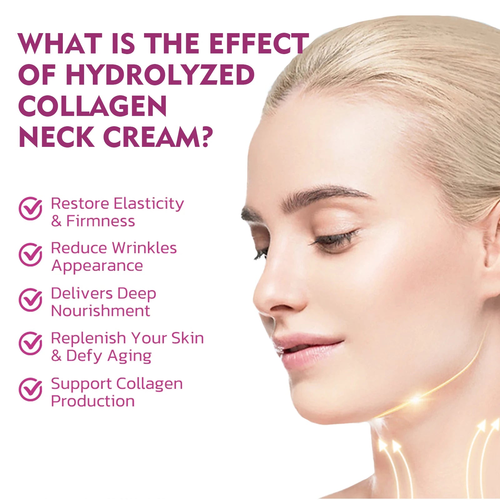 Hydrolyzed Collagen Neck Cream Firming Delaying Aging Increase Skin Elasticity Reduce Fine Lines Moisturizing Neck Care Lotion Peaceful Pleasures Health and Wellness