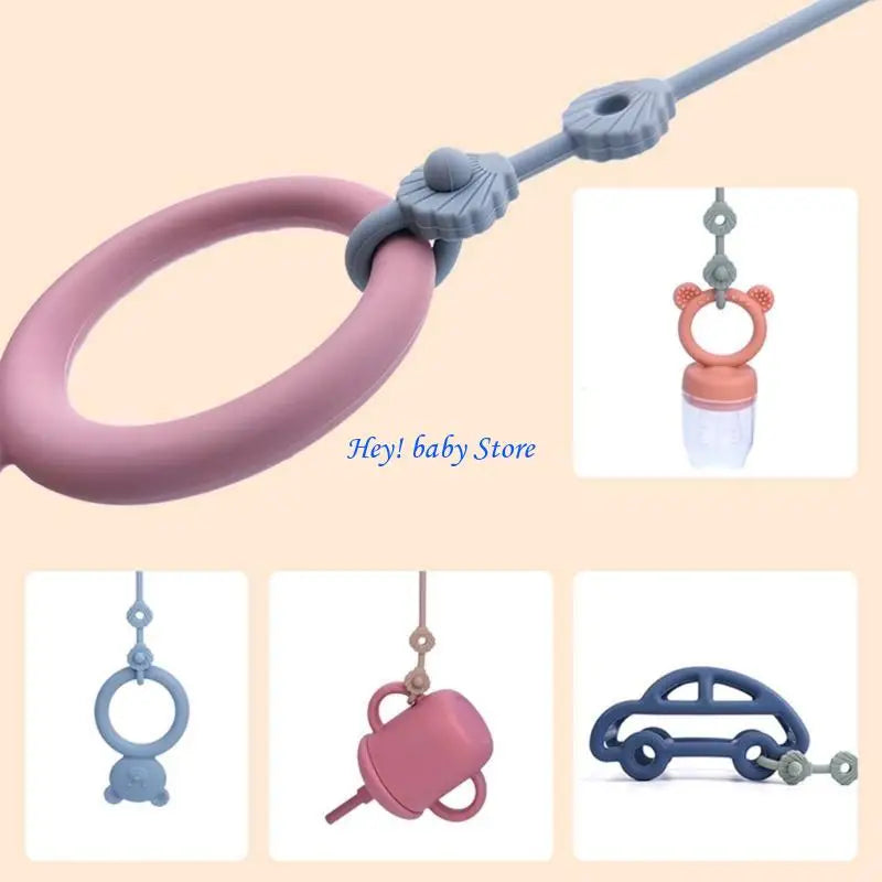 Colorful Silicone Pacifier Chain Clip – Stroller & Chair Holder