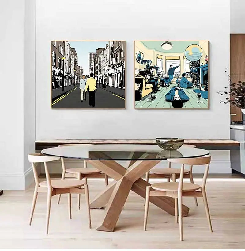 Oasis Album Canvas Poster | Britpop Manchester Music Wall Art Music Canvas Poster Peaceful Pleasures Health and Wellness