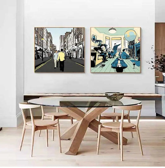 Oasis Album Canvas Poster | Britpop Manchester Music Wall Art Music Canvas Poster Peaceful Pleasures Health and Wellness
