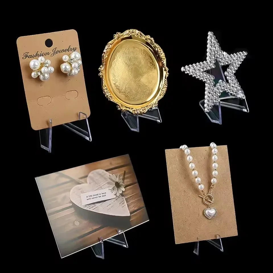 Mini Acrylic Triangular Card Display Stands | Trading Card Holder