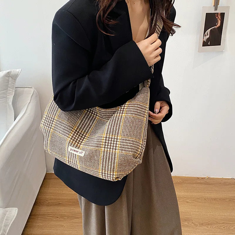 New Style Strap Versatile Vintage Wool Crossbody Bags Casual Minimalist Large Capacity Dumpling Handbag Shoulder Bags Versatile Peaceful Pleasures Health and Wellness