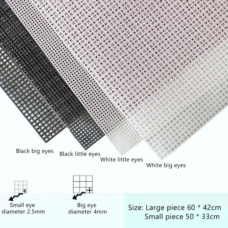 Plastic Mesh Cloth for Latch Hook Bags & Rug Crafts – 7 Sizes