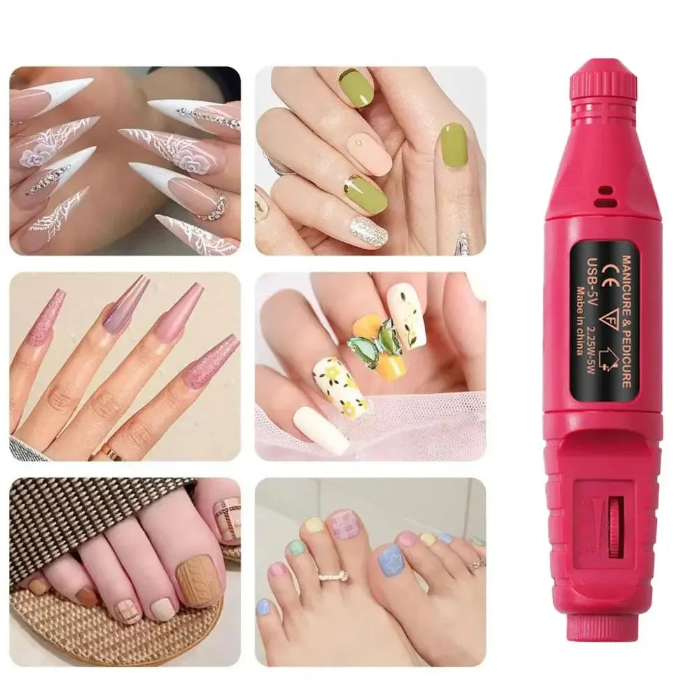 Rechargeable Electric Nail Drill & File Set – 6 Bits Peaceful Pleasures Health and Wellness