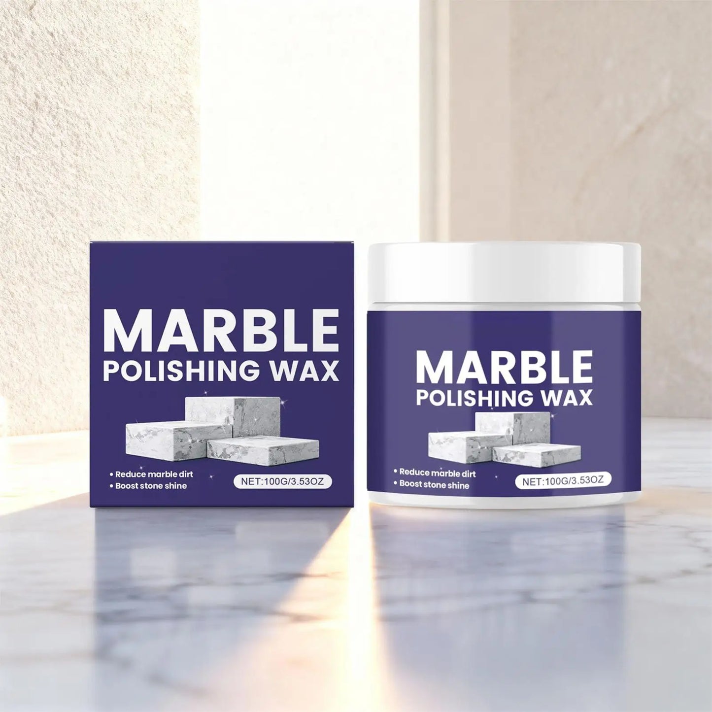 Professional Marble Cleaner & Polish 100g Formula Removes Stains Restores Shine For Countertops Vanities & Natural Stone Surface Peaceful Pleasures Health and Wellness