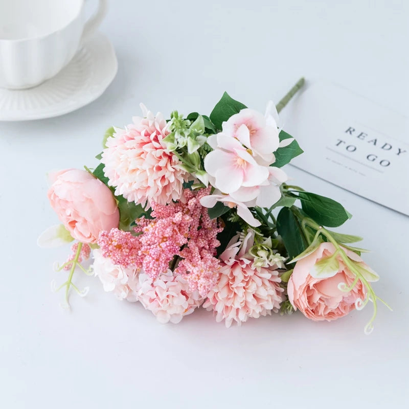 Artificial Silk Peony Bouquet | Wedding & Home Decor Flowers