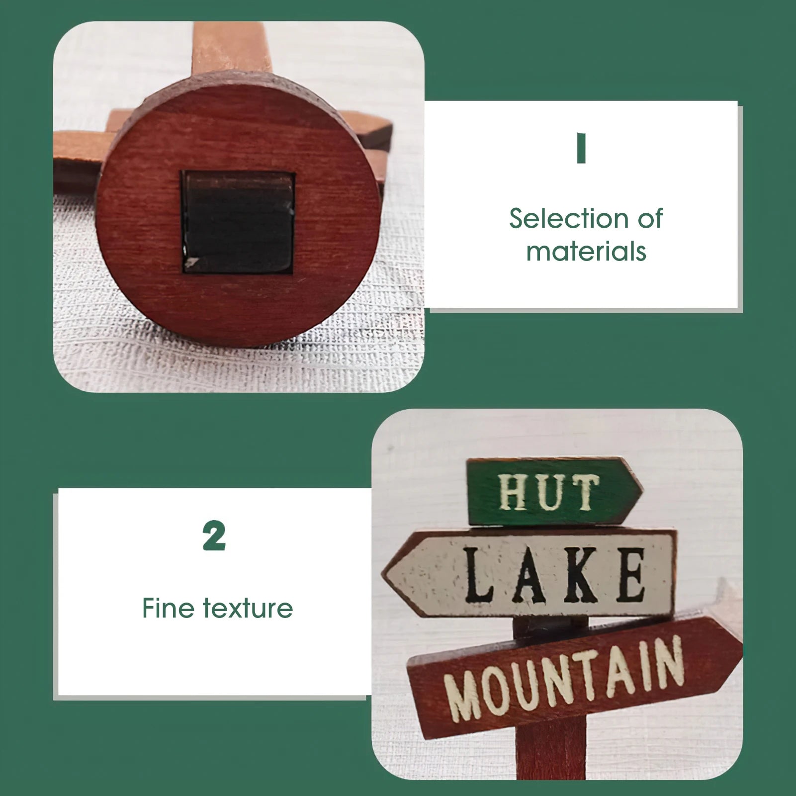 Wood Miniature Street Signs Durable Micro Landscape Ornaments for Kids Friends Classmate Families Peaceful Pleasures Health and Wellness