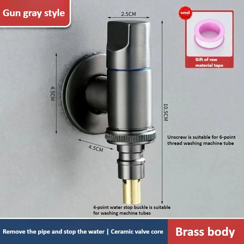 DN15/DN20 Brass Angle Stop Valve – Quick-Release Wall Mounted