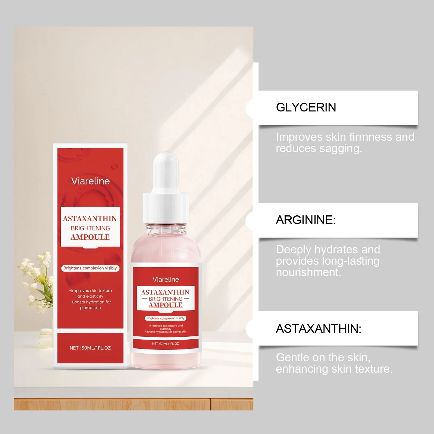 Astaxanthin Hydrating Face Serum – Firming & Brightening 30ml