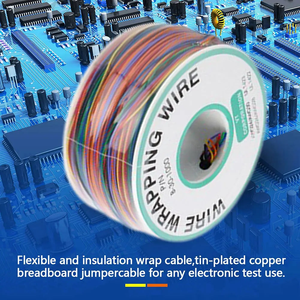 8-Wire Color Insulation Test Wrapping Cable Electrical Wire for Laptops Electronic Test PCB Soldering Fly Jumpers Wire Peaceful Pleasures Health and Wellness