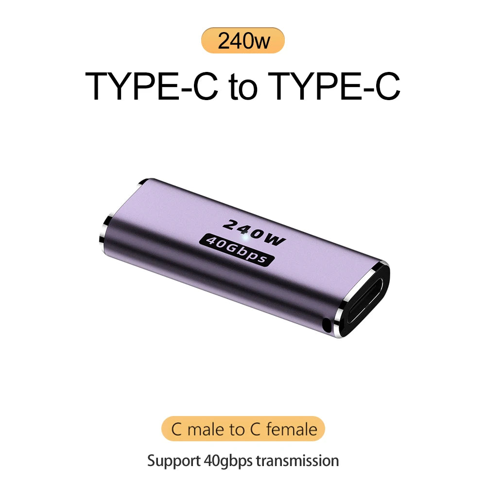 USB4 Type-C Adapter 240W PD 40Gbps 8K@60Hz Elbow OTG Converter Peaceful Pleasures Health and Wellness Style C