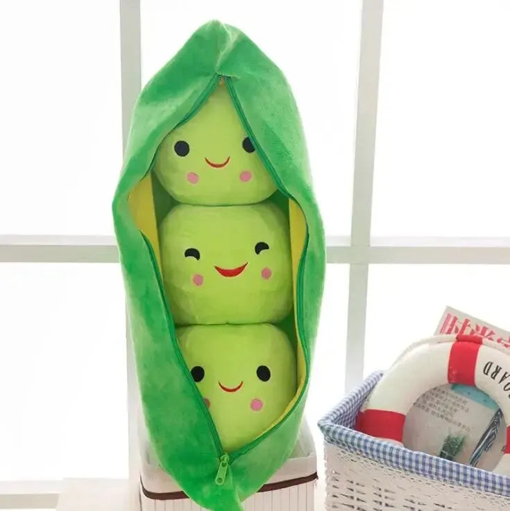 25CM Kawaii Pea Pod Plush Stuffed Toy – Kids Pillow Doll Gift