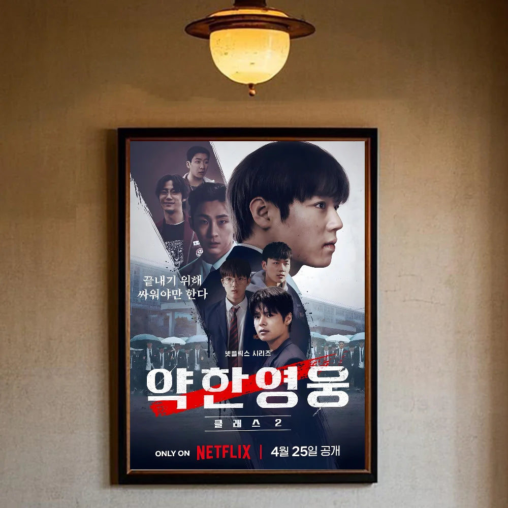 Korea W-Weak Hero Class 2 Poster HD art sticky wall waterproof home living room bedroom bar aesthetic decoration Peaceful Pleasures Health and Wellness z5 30X40cmNoframe