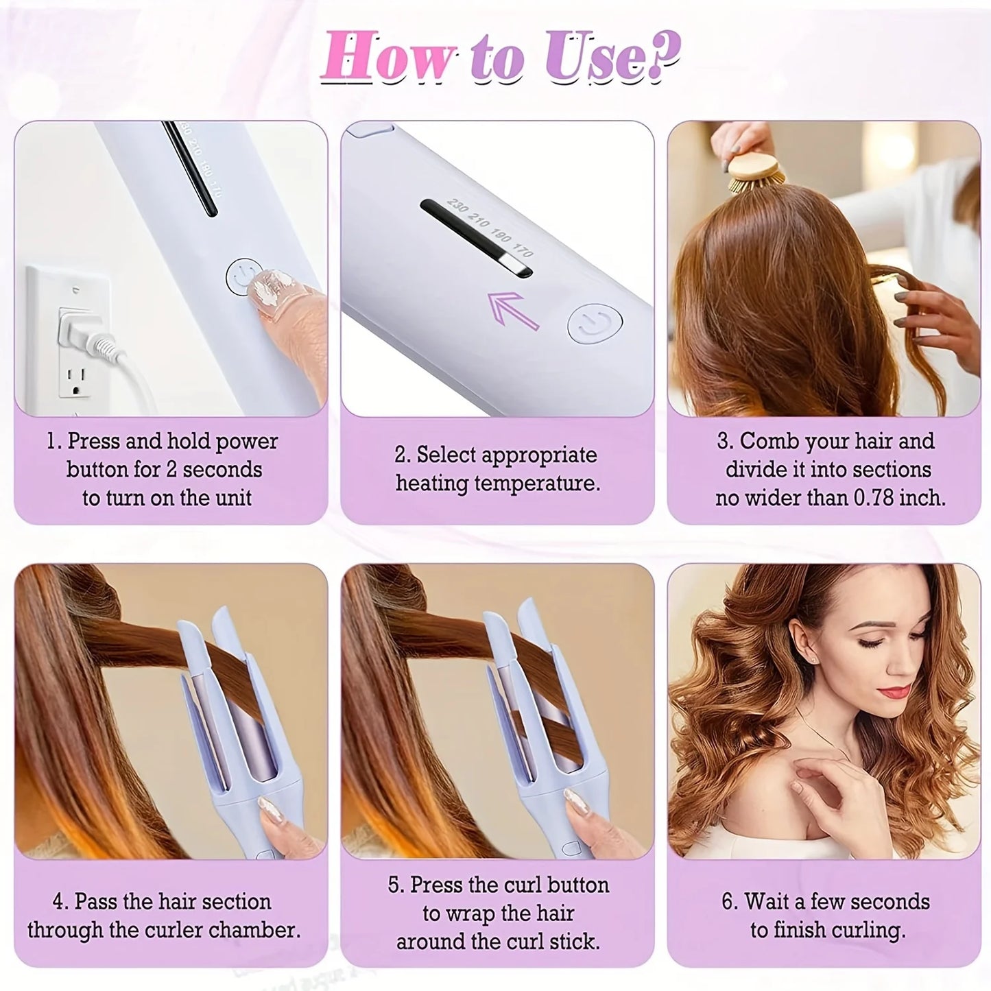 Automatic Hair Curler 32MM Auto Rotating Ceramic Hair Roller Professional Curling Iron Curling Wand Hair Waver Peaceful Pleasures Health and Wellness