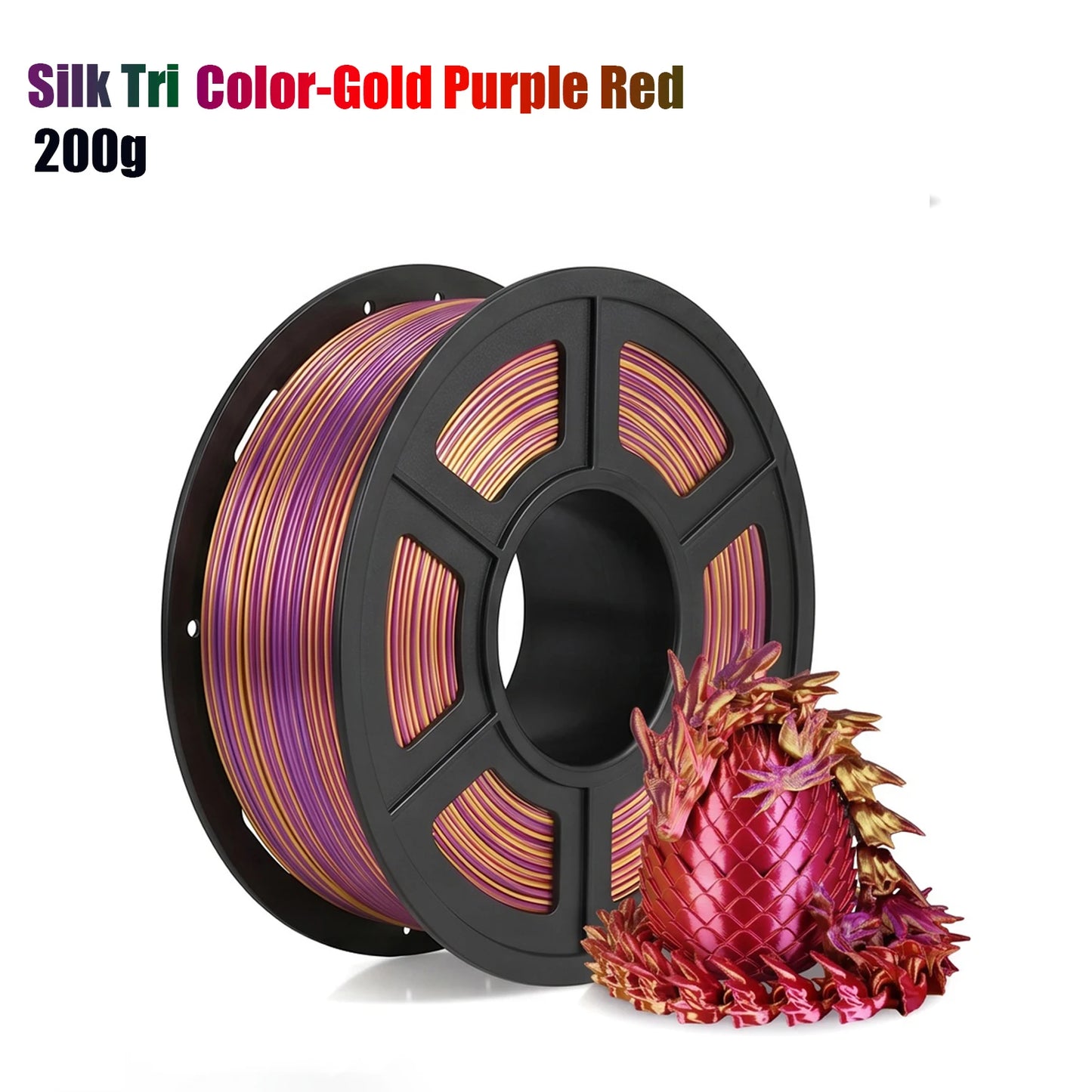 Silk Rainbow PLA Filament 1.75mm Triple Color | DINGSUN 3D