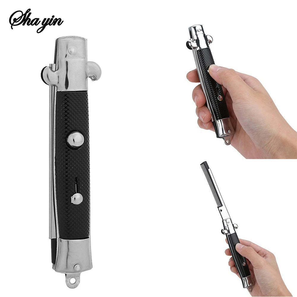 1Pc Folding Spring Comb Mens Womens Beauty Handmade Folding Pocket Clip Hair Moustache Beard Comb For Barbershop Pet Modelling Peaceful Pleasures Health and Wellness