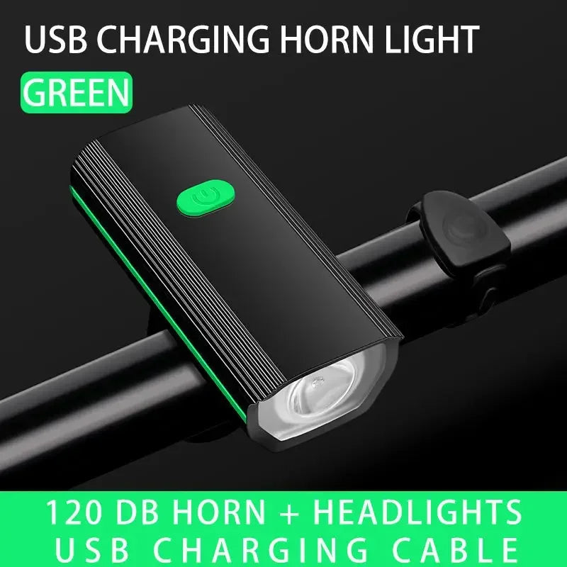 Solar Bike Light with 120dB Horn | USB-C Rechargeable LED MTB