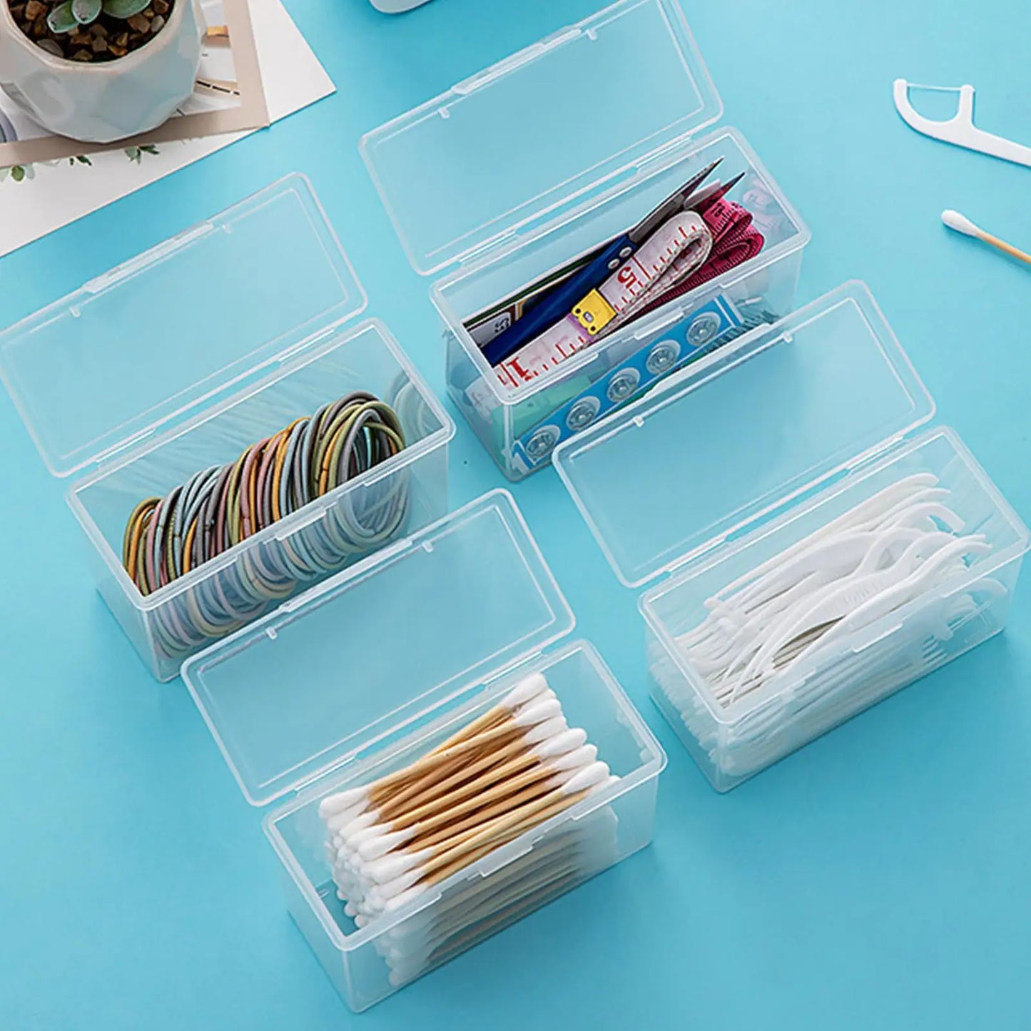 Transparent Cotton Swab Holder Travel Organizer Box