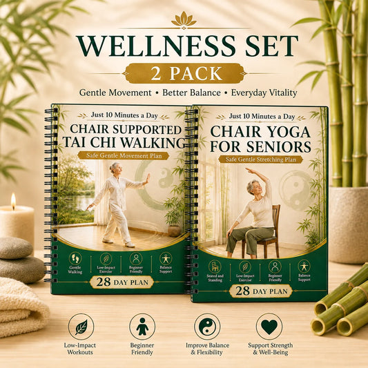 Chair Supported Tai Chi Walking Yoga Seniors A5 Spiral 28 Day Peaceful Pleasures Health and Wellness