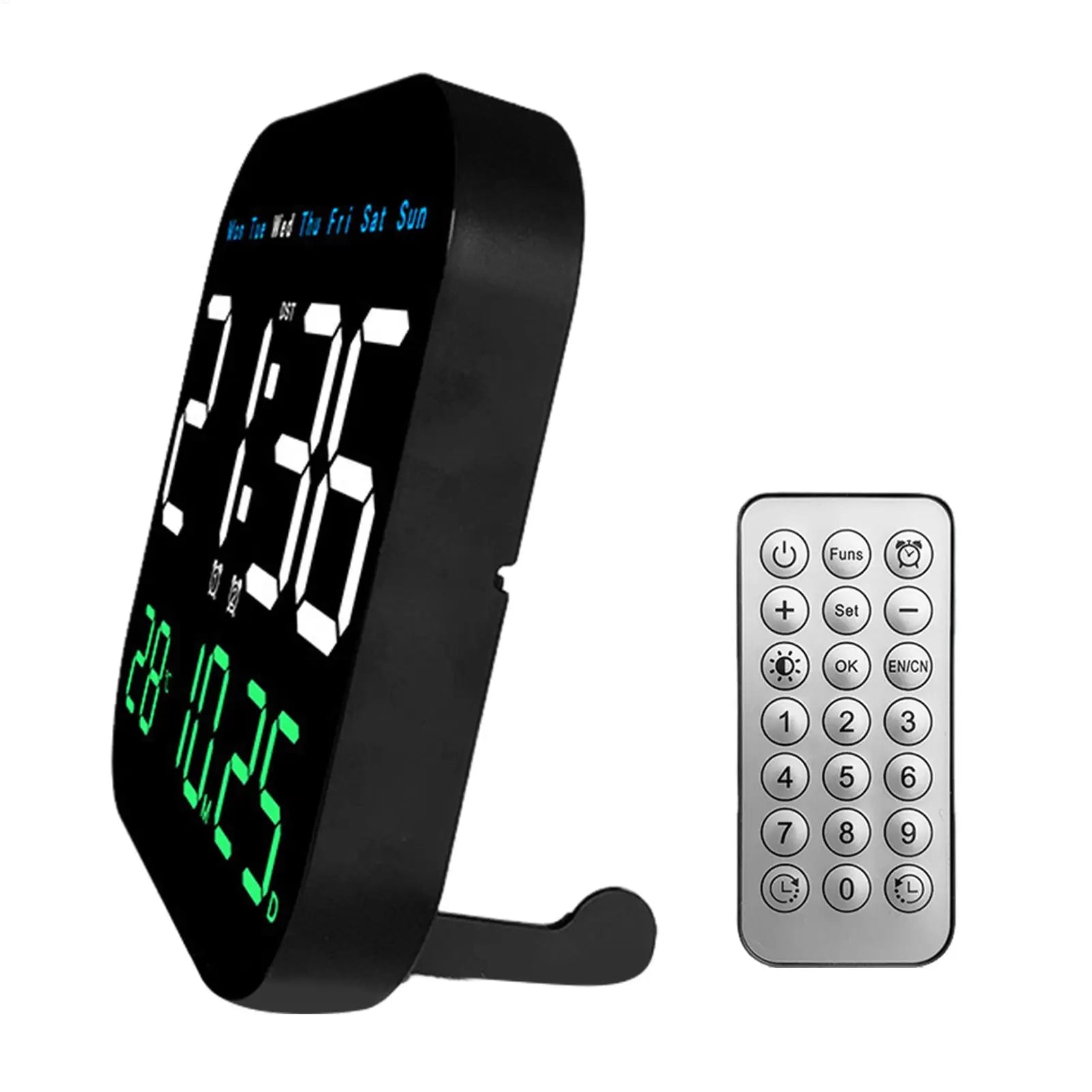 Large Digital Wall Clock LED Remote Control Square Alarm With Temperature And Humidity Auto Dimming Clock For Home Bedroom Peaceful Pleasures Health and Wellness