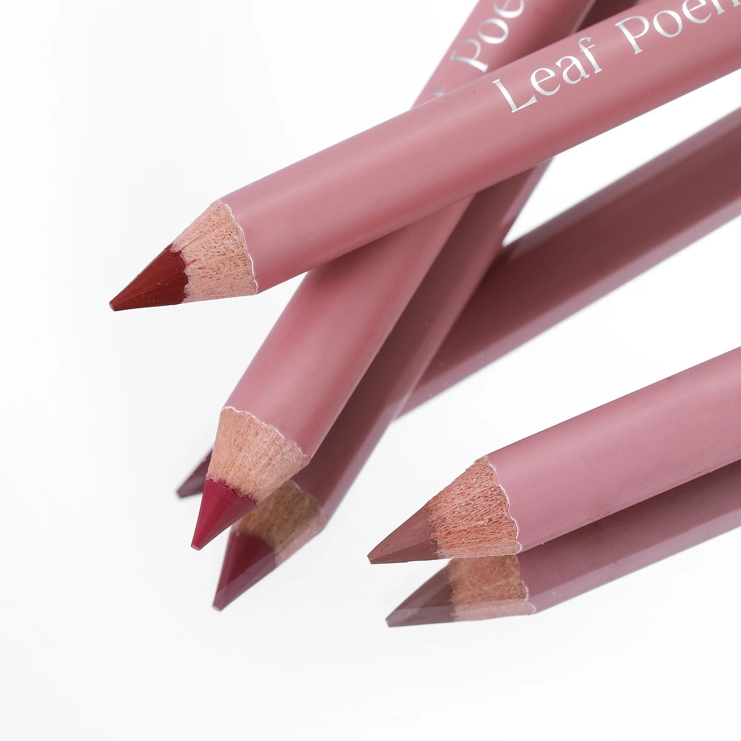 12-Color Matte Waterproof Lip Liner Pencil Set – Nude & Pink