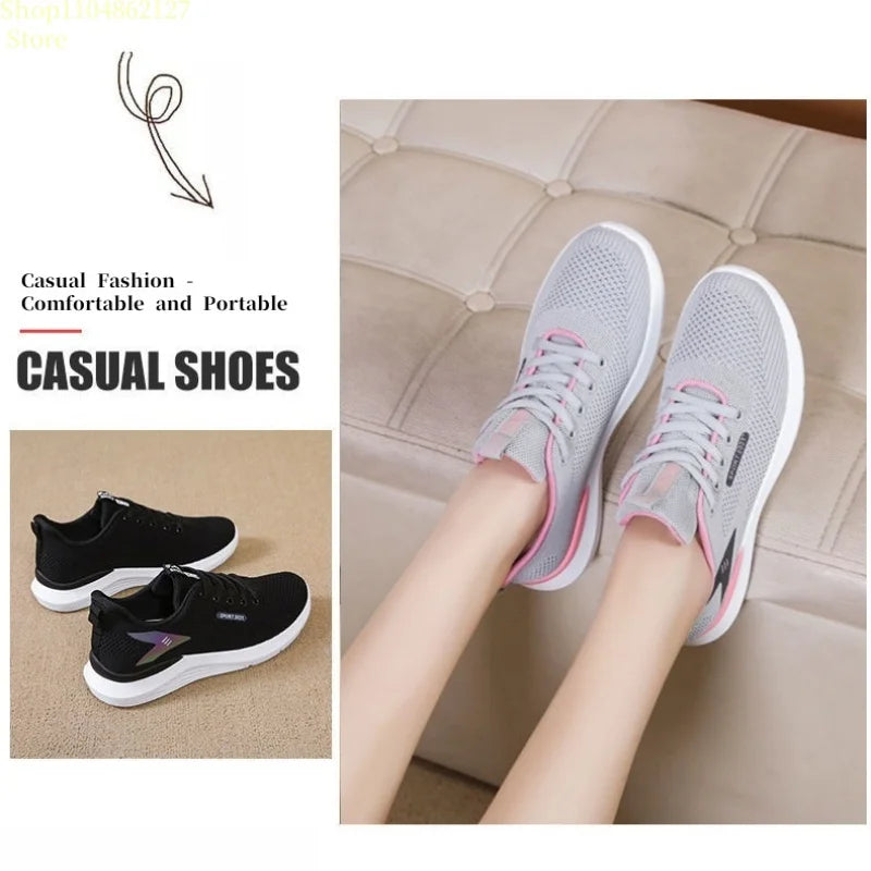Spring and summer women's sneakers have non-slip rubber sole, durable and breathable fabric upper for excellent breathability Peaceful Pleasures Health and Wellness